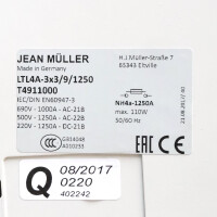 Jean Müller NH-Sicherungslasttrennschalter LTL4A-3X3/9/1250 T4911000 OVP