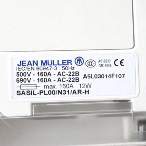 Jean Müller NH-Sicherungslasttrennschalter SASIL-PL00/N31/AR-H/3W150-5S/SKL A5L03014F107 OVP