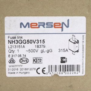 Ferraz-Shawmut/Mersen NH-Sicherungseinsatz NH3GG50V315 L213151A 500V 315A OVP