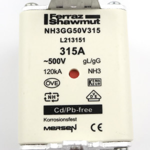 Ferraz-Shawmut/Mersen NH-Sicherungseinsatz NH3GG50V315 L213151A 500V 315A OVP