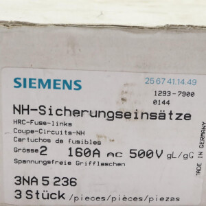 Siemens NH-Sicherungseinsatz 3NA5 236 160A (3Stk.) OVP