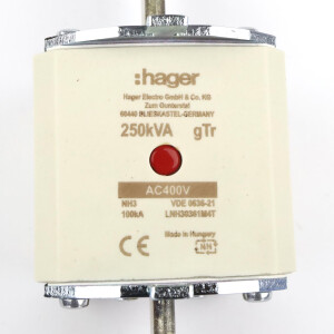 Hager NH-Sicherungseinsatz LNH30361M4T 250kVA 400V (3Stk.) OVP
