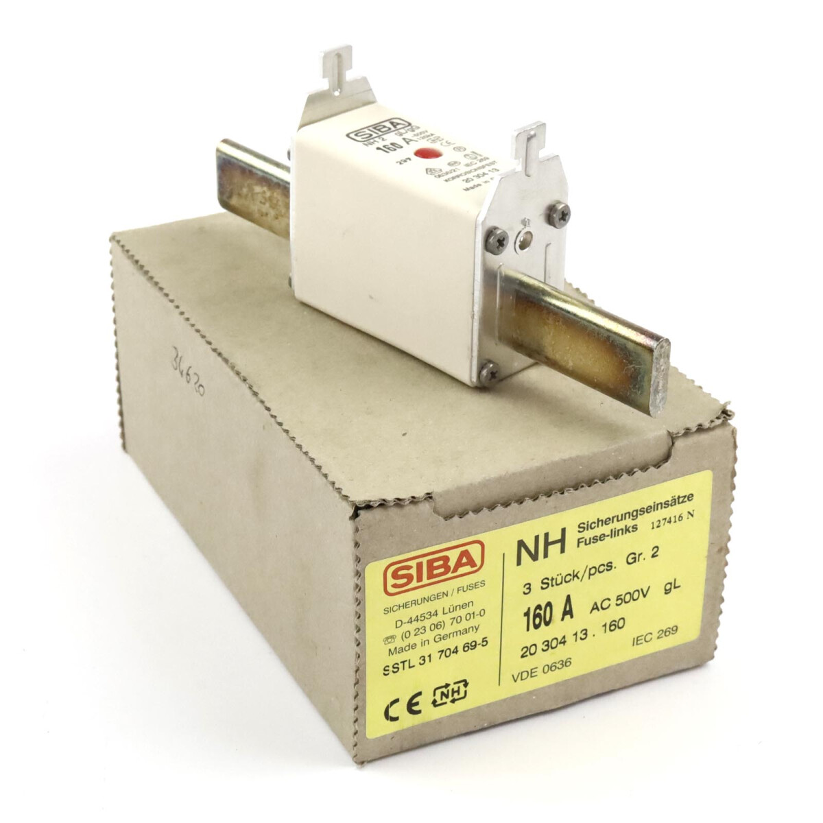 SIBA NH-Sicherungseinsatz 20 304 13.160 160A 500V (3Stk.) OV