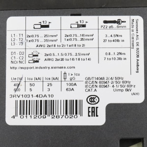 Siemens Leistungsschalter 3RV1031-4DA10 NOV