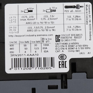 Siemens Leistungsschalter 3RV2011-4AA10 GEB