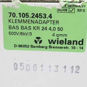 Wieland Klemmenadapter BAS BAS KR 24 4,0 50 70.105.2453.4 (8Stk.) OVP