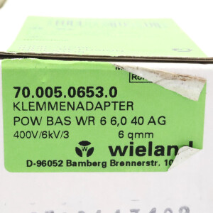 Wieland Klemmenadapter POW BAS WR 6 6,0 40 AG 70.005.0653.0 (4Stk.) OVP