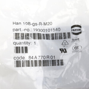 Harting Tüllengehäuse Han 10B-gs-R-M20 19300101540 OVP