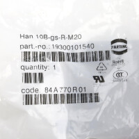 Harting Tüllengehäuse Han 10B-gs-R-M20 19300101540 OVP