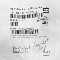 Harting Buchse Han 5 MOD BU-ES 16A 09140052716 (2Stk.) OVP