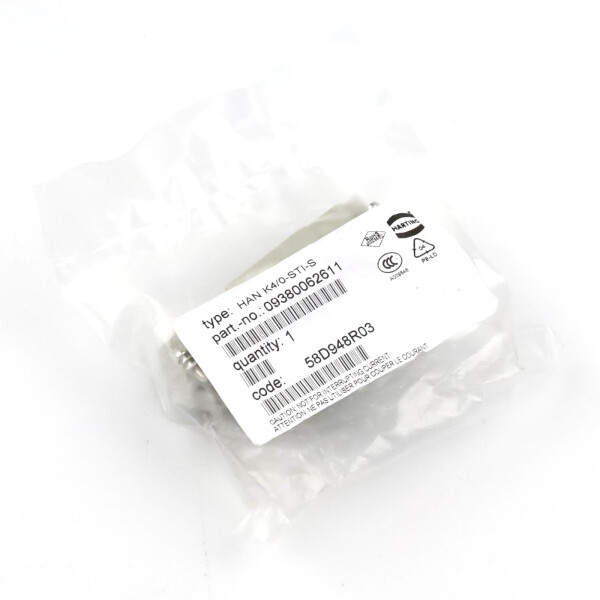 Harting Stifteinsatz Han K4/0-STI-S 09380062611 OVP