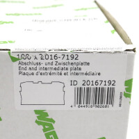 WAGO Abschluss- und Zwischenplatte 2016-7192 (100Stk.) OVP