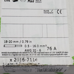 WAGO 1-Leiter-N-Trennklemme 2016-7114 (22Stk.) OVP