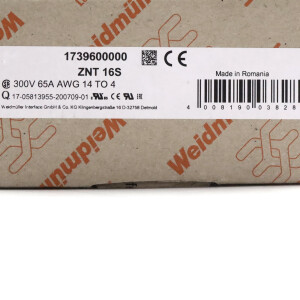 Weidmüller Neutralleiter-Reihenklemme ZNT 16S 1739600000 (8Stk.) OVP