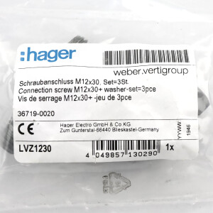 Hager Befestigungsschrauben LVZ1230 M12x30 (6Stk.) OVP