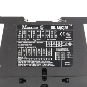 Moeller Schütz DIL M(C)25-10 230V50Hz / 240V60Hz GEB
