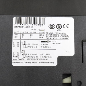 Siemens Leistungsschalter 3RV1031-4BB10 GEB