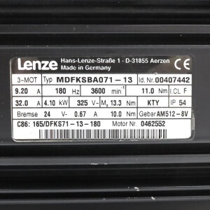Lenze Servomotor MDFKSBA071-13 00407442 NOV
