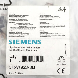 Siemens Spulenwiederholklemmen 3RA1923-3B OVP