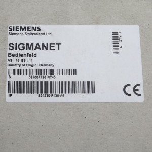 Siemens SIGMANET Bedienfeld S24230-F130-A4-15 ES:11/AS:15 OVP