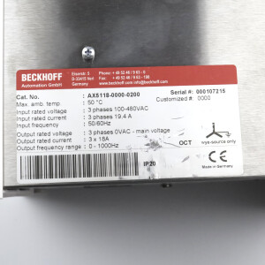 Beckhoff Servoverstärker AX5118 AX5118-0000-0200 GEB