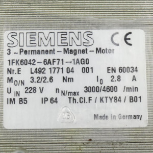 Siemens Synchronservomotor 1FK6042-6AF71-1AG0 GEB