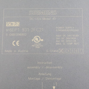 Simatic SITOP DC-USV Modul 6EP1931-2FC21 GEB