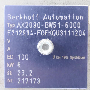 Beckhoff Bremswiderstand AX2090-BW51-6000 GEB