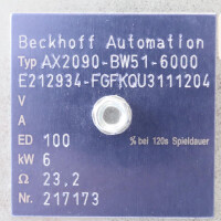 Beckhoff Bremswiderstand AX2090-BW51-6000 GEB