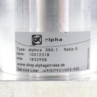 alpha Planetengetriebe alphira 080-1 10012318 i=5 GEB