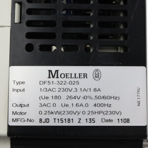 Moeller Frequenzumrichter DF51-322-025 0,25kW GEB