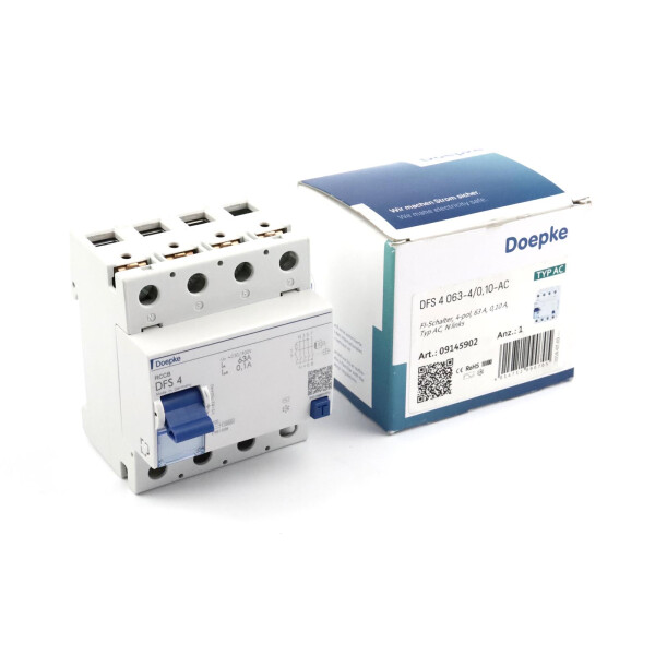 Doepke Fehlerstromschutzschalter DFS 4 063-4/0,10-AC 09145902 OVP