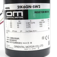 ORIENTAL MOTOR Induktionsmotor 2IK6GN-SW2 OVP