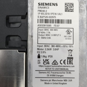 Sinamics Power Module PM240-2 6SL3210-1PE16-1AL1 FS:07/RS:10 OVP