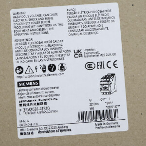 Siemens Leistungsschalter 3RV2031-4JB10 OVP
