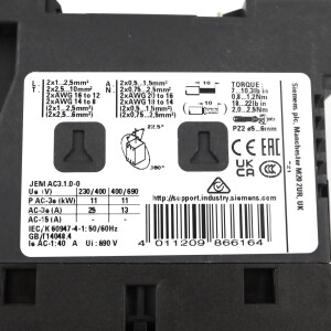 Siemens Leistungsschütz 3RT2026-1FB44-3MA0 OVP