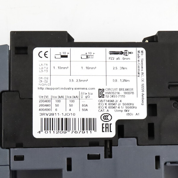 Siemens Leistungsschalter 3RV2811-1JD10 OVP