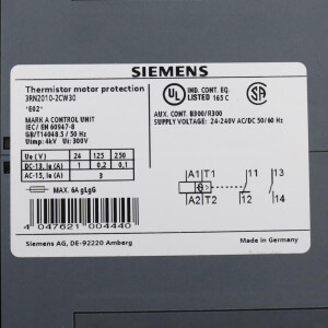 Siemens Thermistor-Motorschutzrelais 3RN2010-2CW30 NOV