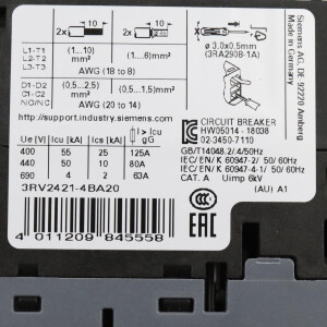 Siemens Leistungsschalter 3RV2421-4BA20 NOV