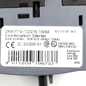Siemens Verbraucherabzweig 3RA2110-1DD15-1BB4 NOV