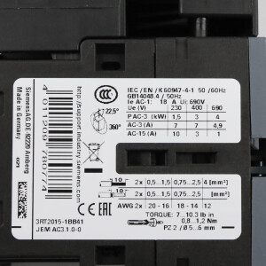 Siemens Verbraucherabzweig 3RA2110-1DD15-1BB4 NOV