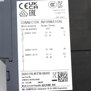 Siemens Leistungsschalter 3VA1116-4EF36-0AA0 OVP