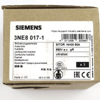 Siemens SITOR-Sicherungseinsatz 3NE8017-1 (3Stk.) OVP