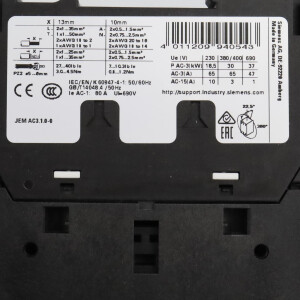 Siemens Leistungsschütz 3RT2037-1AP60 OVP