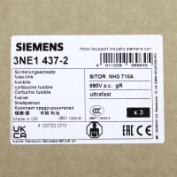 Siemens Sitor Sicherungseinsatz 3NE1 437-2 (3Stk.) OVP