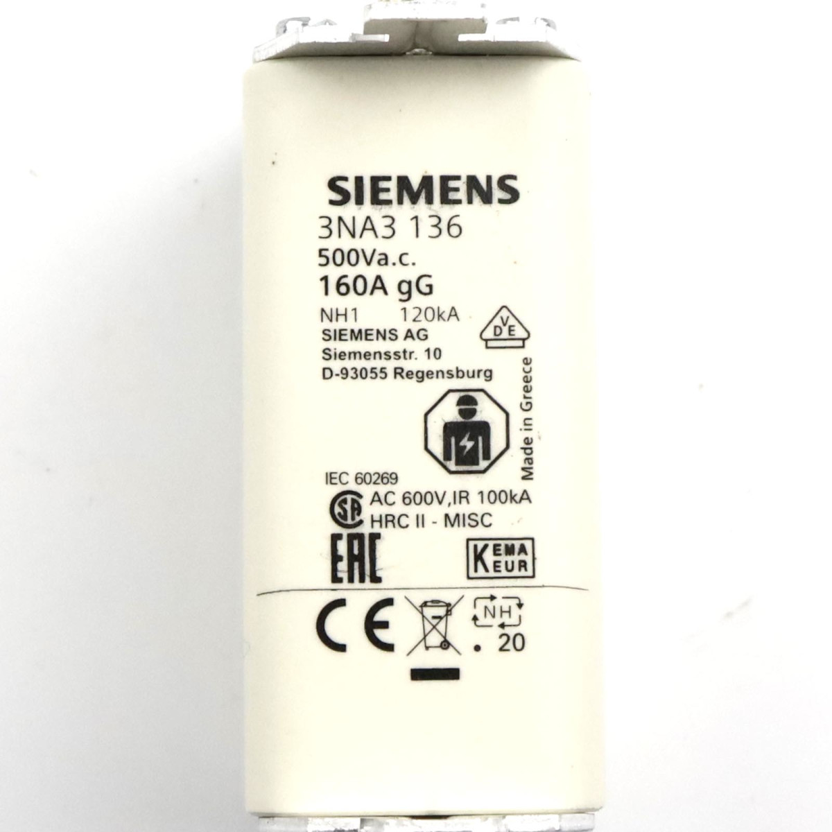 Siemens Sitor Sicherungseinsatz 3NA3 136 (3Stk.) OVP