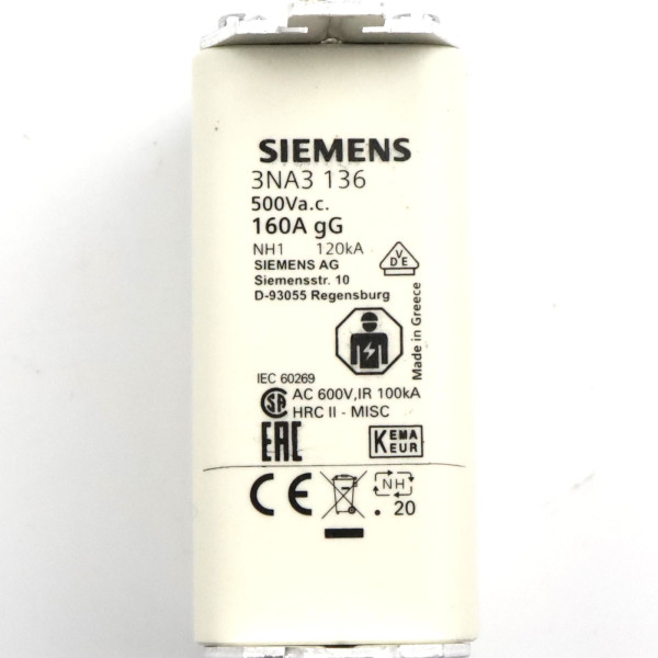 Siemens Sitor Sicherungseinsatz 3NA3 136 (3Stk.) OVP