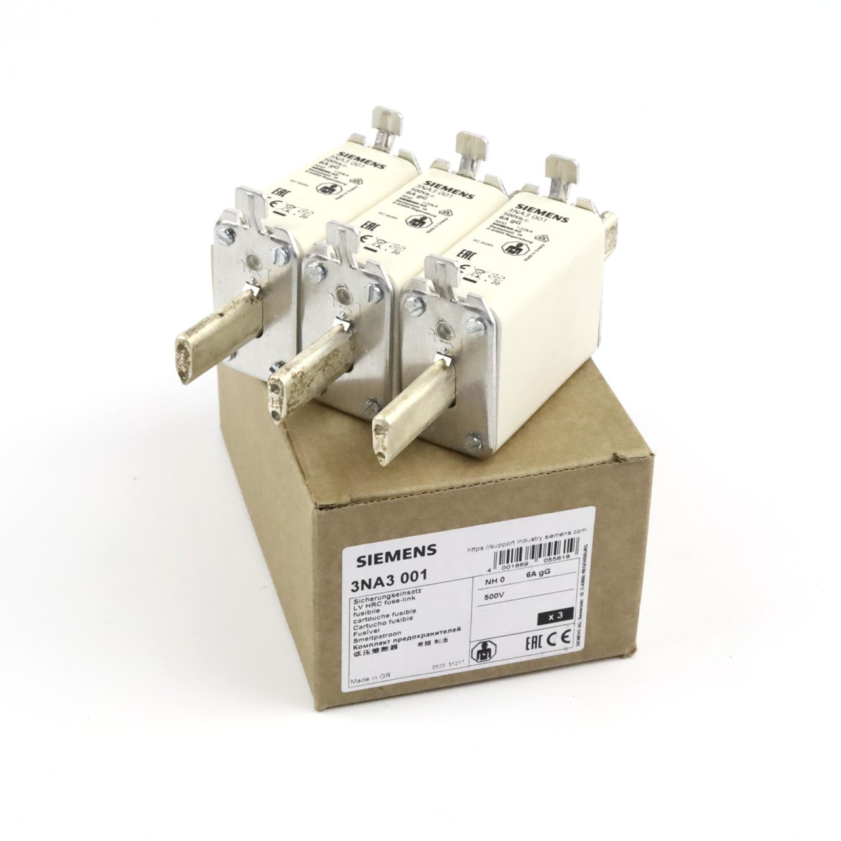 Siemens NH-Sicherungseinsatz 3NA3 001 (3Stk.) OVP