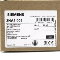 Siemens NH-Sicherungseinsatz 3NA3 001 (3Stk.) OVP