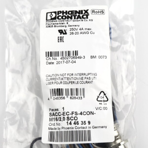 Phoenix Contact Gerätesteckverbinder SACC-EC-FS-4CON-M16/2,0 SCO 1446359 OVP